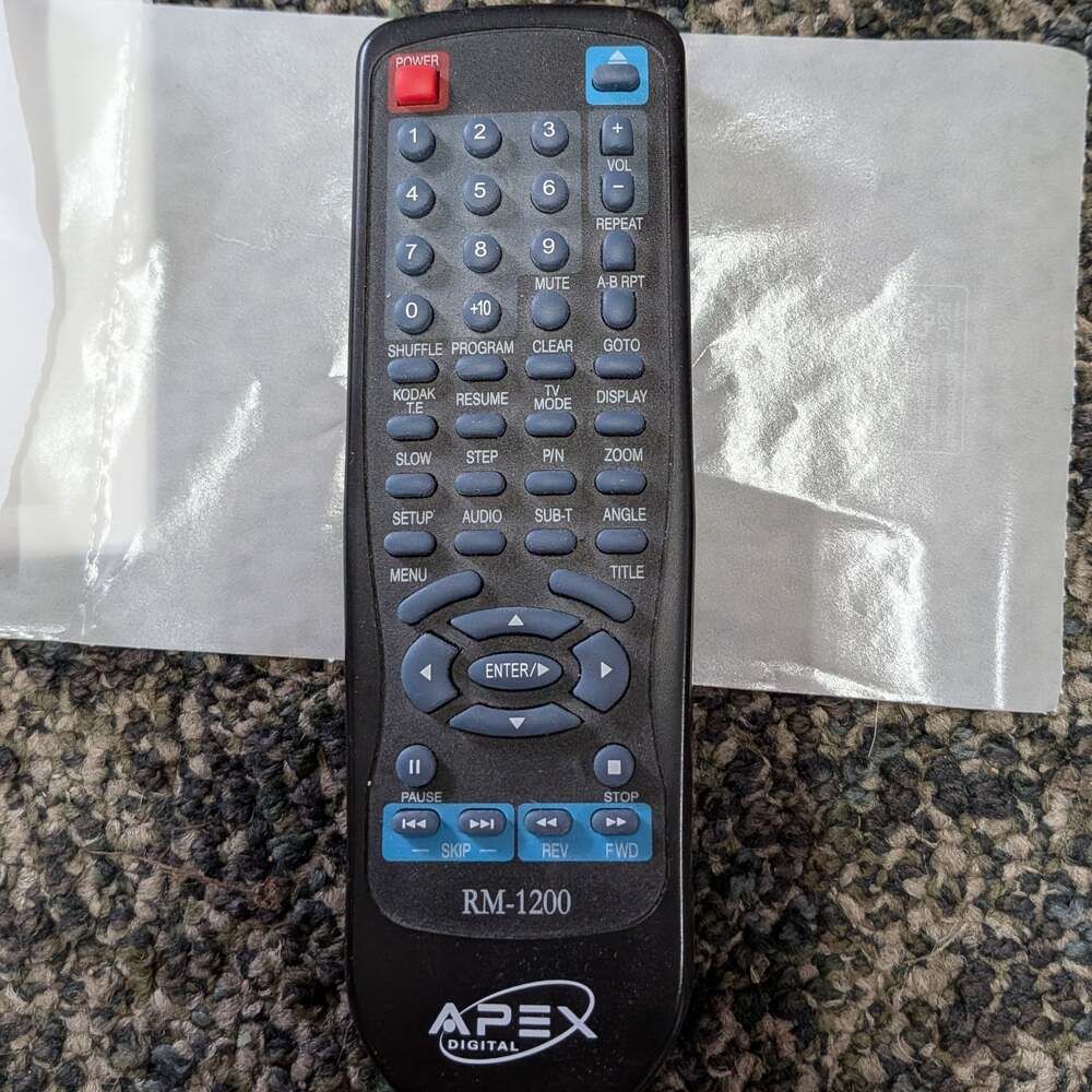 Apex Digital RM-1200 DVD Player Remote Control